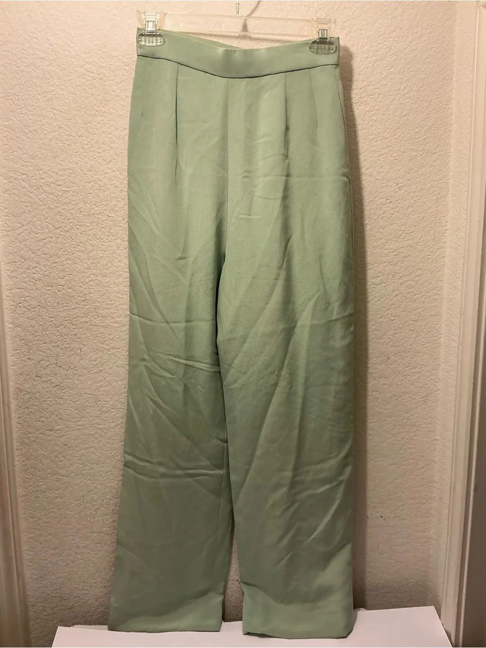 bill blass Mint Green Wide-Leg Trousers